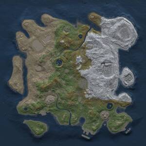 Thumbnail Rust Map: Procedural Map, Size: 3500, Seed: 1413207595, 13 Monuments