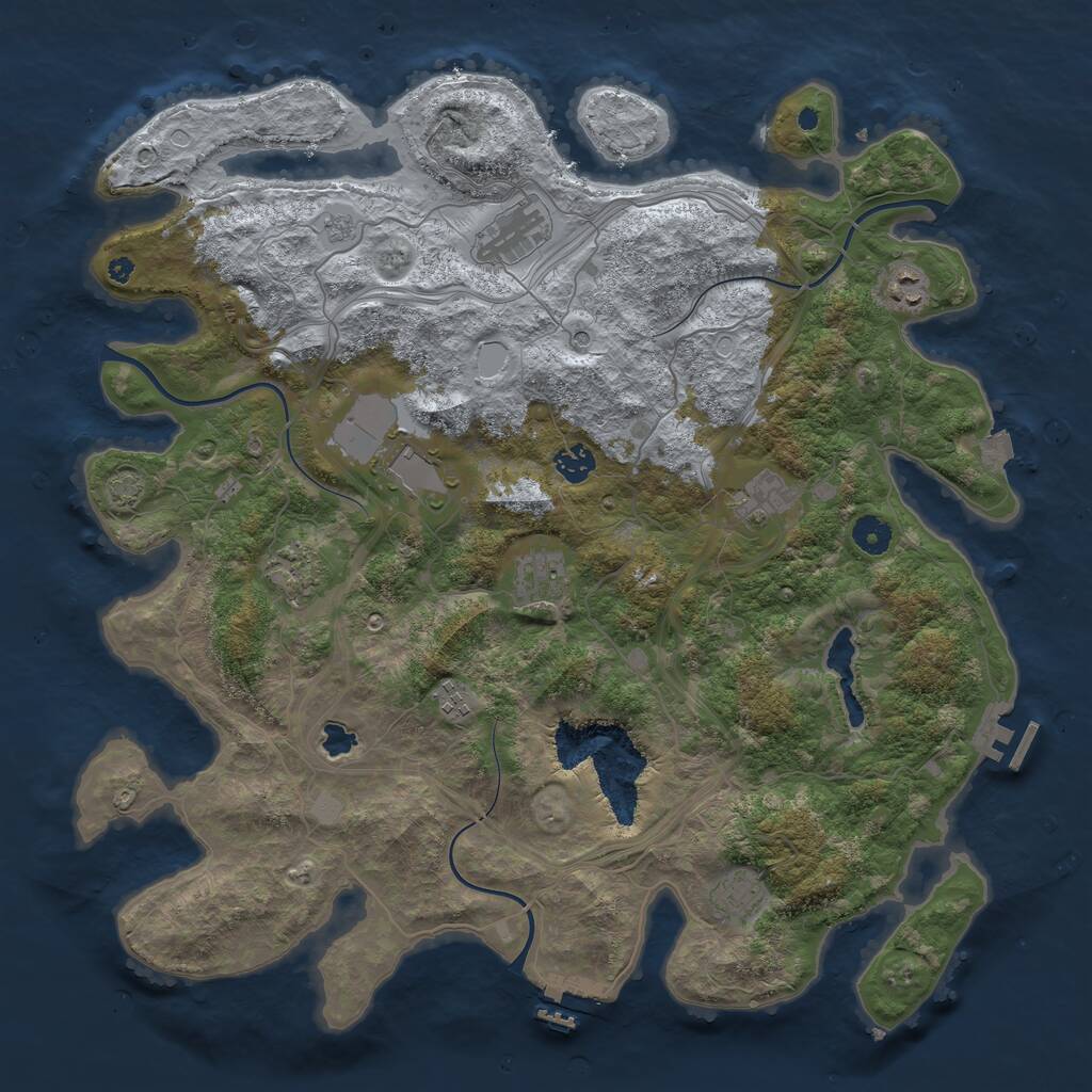 Rust Map: Procedural Map, Size: 4250, Seed: 1975047928, 15 Monuments