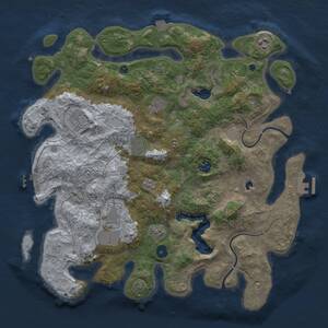 Thumbnail Rust Map: Procedural Map, Size: 4000, Seed: 1194837825, 13 Monuments