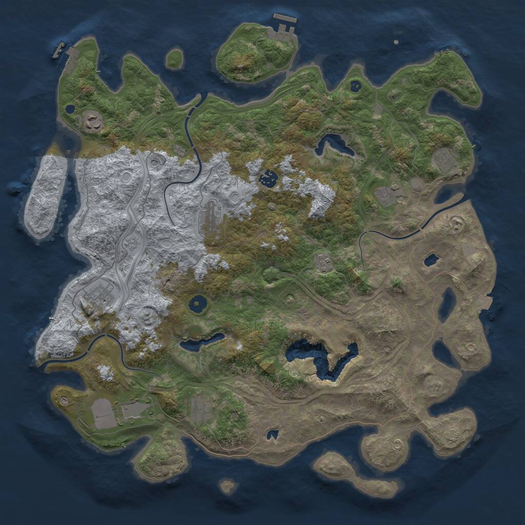 Rust Map: Procedural Map, Size: 4500, Seed: 1801005314, 15 Monuments