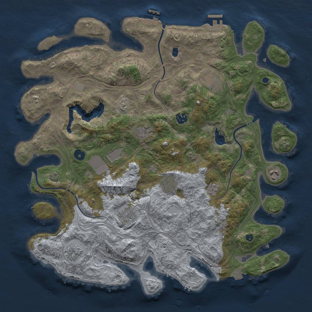 Rust Map: Procedural Map, Size: 4250, Seed: 23857473, 15 Monuments