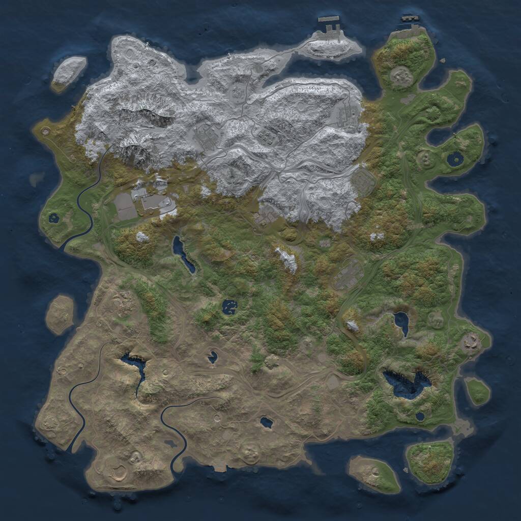 Rust Map: Procedural Map, Size: 5001, Seed: 755462190, 17 Monuments