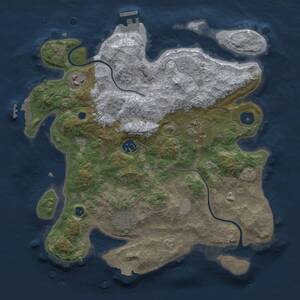 Thumbnail Rust Map: Procedural Map, Size: 3300, Seed: 2084350294, 11 Monuments
