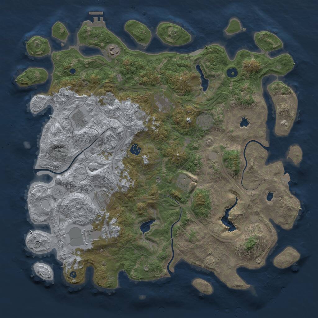 Rust Map: Procedural Map, Size: 4500, Seed: 52022060, 14 Monuments