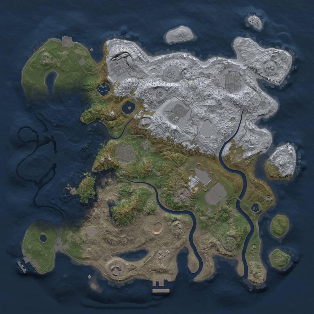 Rust Map: Procedural Map, Size: 3750, Seed: 31516395, 15 Monuments