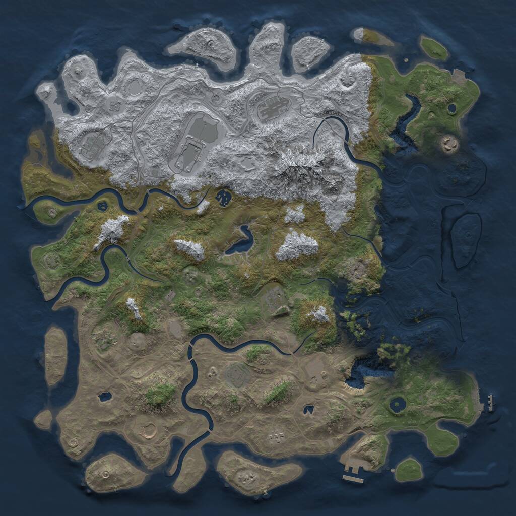 Rust Map: Procedural Map, Size: 5000, Seed: 751635544, 17 Monuments
