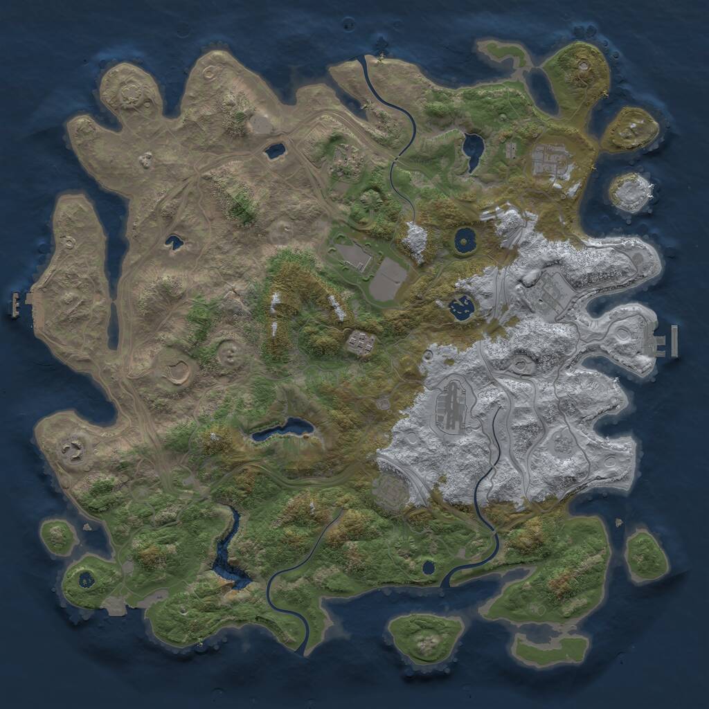 Rust Map: Procedural Map, Size: 4500, Seed: 905585492, 16 Monuments