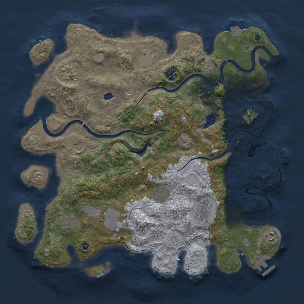Rust Map: Procedural Map, Size: 4000, Seed: 482629174, 16 Monuments