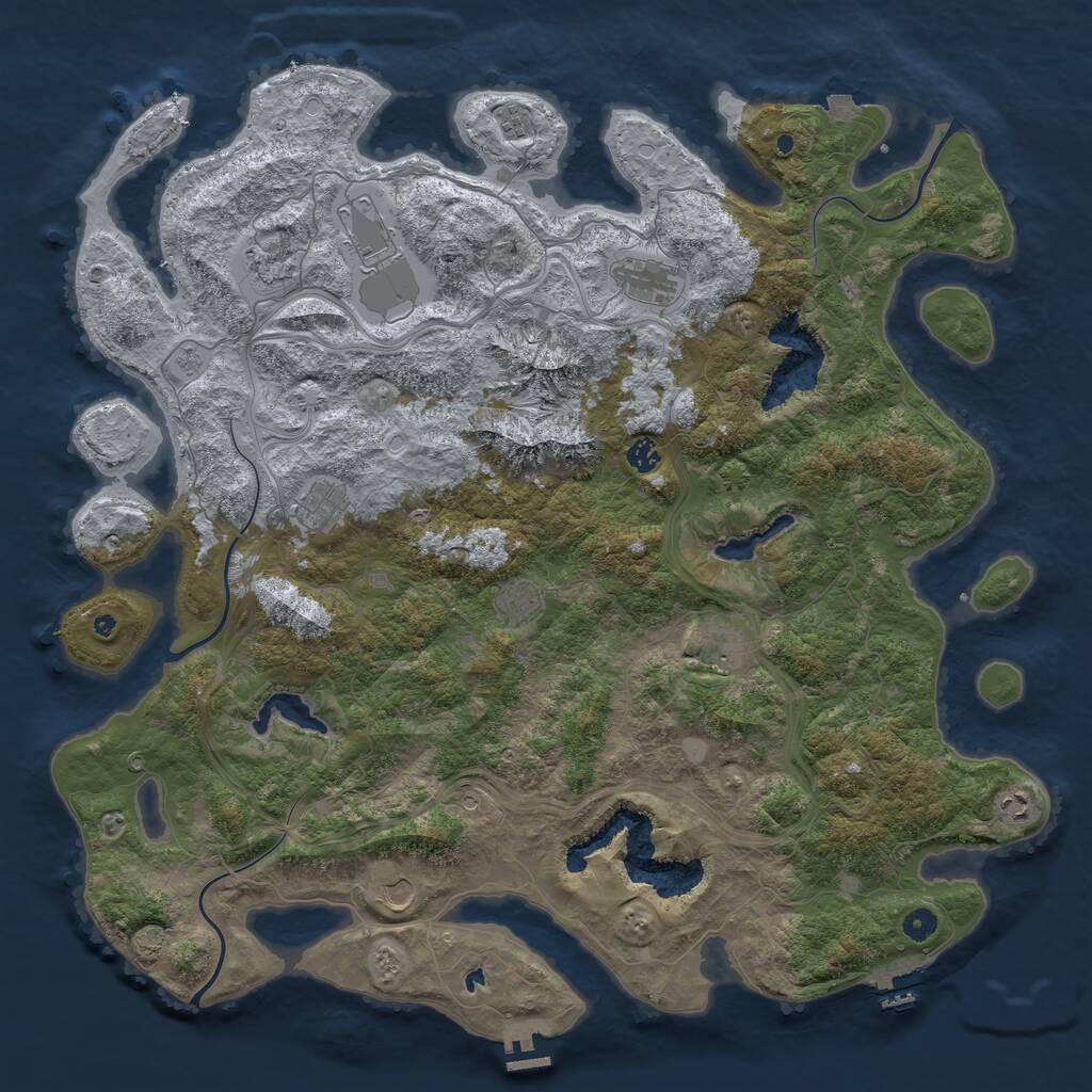 Rust Map: Procedural Map, Size: 5000, Seed: 1419273626, 16 Monuments
