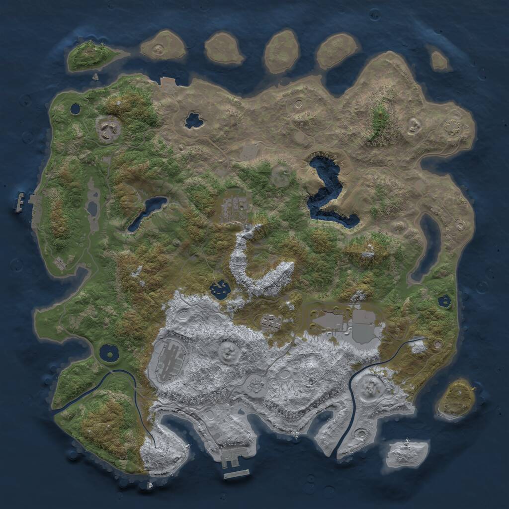 Rust Map: Procedural Map, Size: 4000, Seed: 1536849271, 12 Monuments