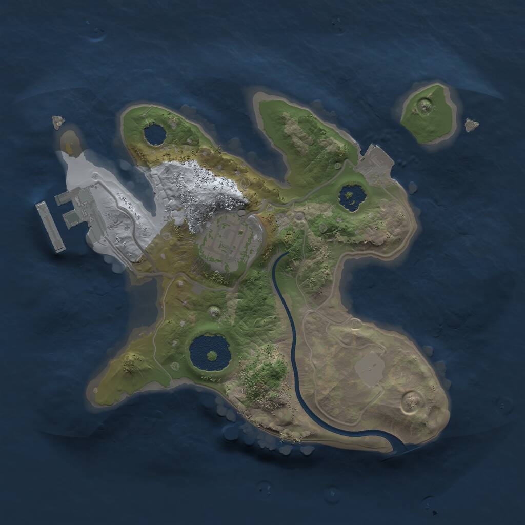 Rust Map: Procedural Map, Size: 2000, Seed: 288265383, 3 Monuments