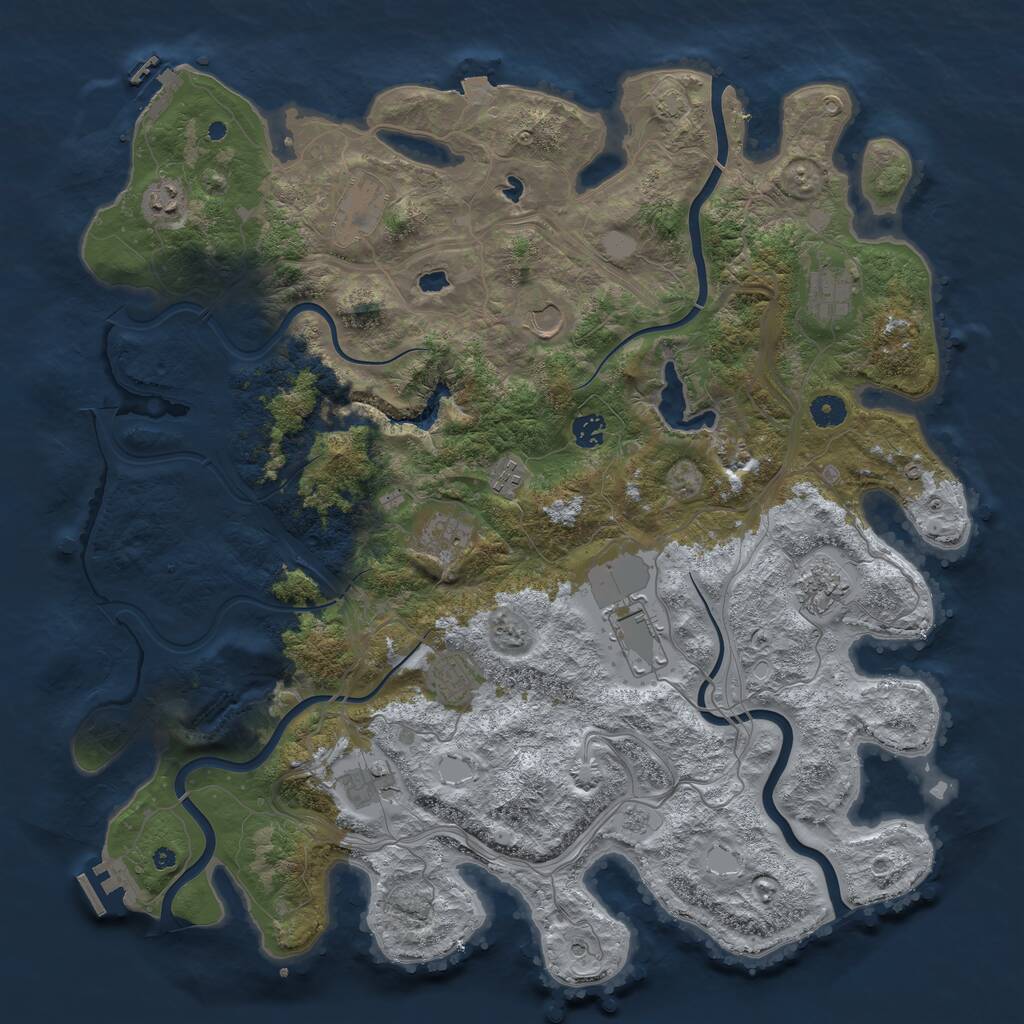 Rust Map: Procedural Map, Size: 4500, Seed: 938490098, 17 Monuments