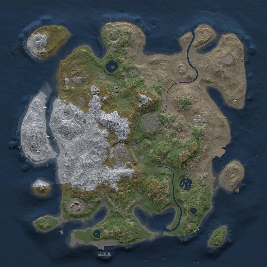 Rust Map: Procedural Map, Size: 3300, Seed: 884982919, 11 Monuments