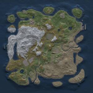 Thumbnail Rust Map: Procedural Map, Size: 3750, Seed: 747207925, 14 Monuments
