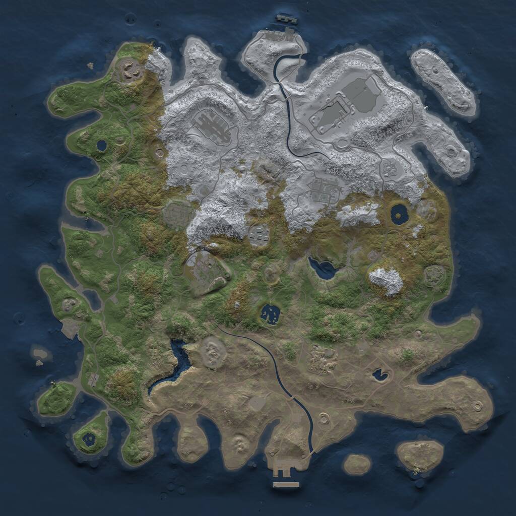 Rust Map: Procedural Map, Size: 4000, Seed: 67593, 15 Monuments
