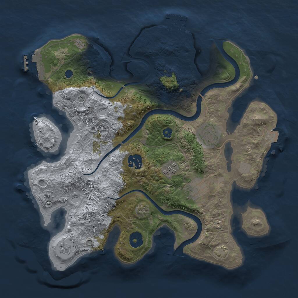 Rust Map: Procedural Map, Size: 3000, Seed: 1523617828, 10 Monuments
