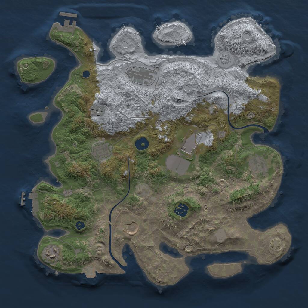 Rust Map: Procedural Map, Size: 3500, Seed: 771391253, 14 Monuments