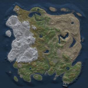 Thumbnail Rust Map: Procedural Map, Size: 4000, Seed: 1877809358, 13 Monuments