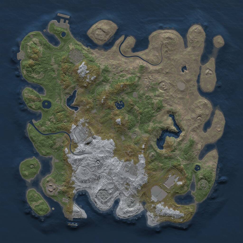 Rust Map: Procedural Map, Size: 4000, Seed: 1835286674, 14 Monuments