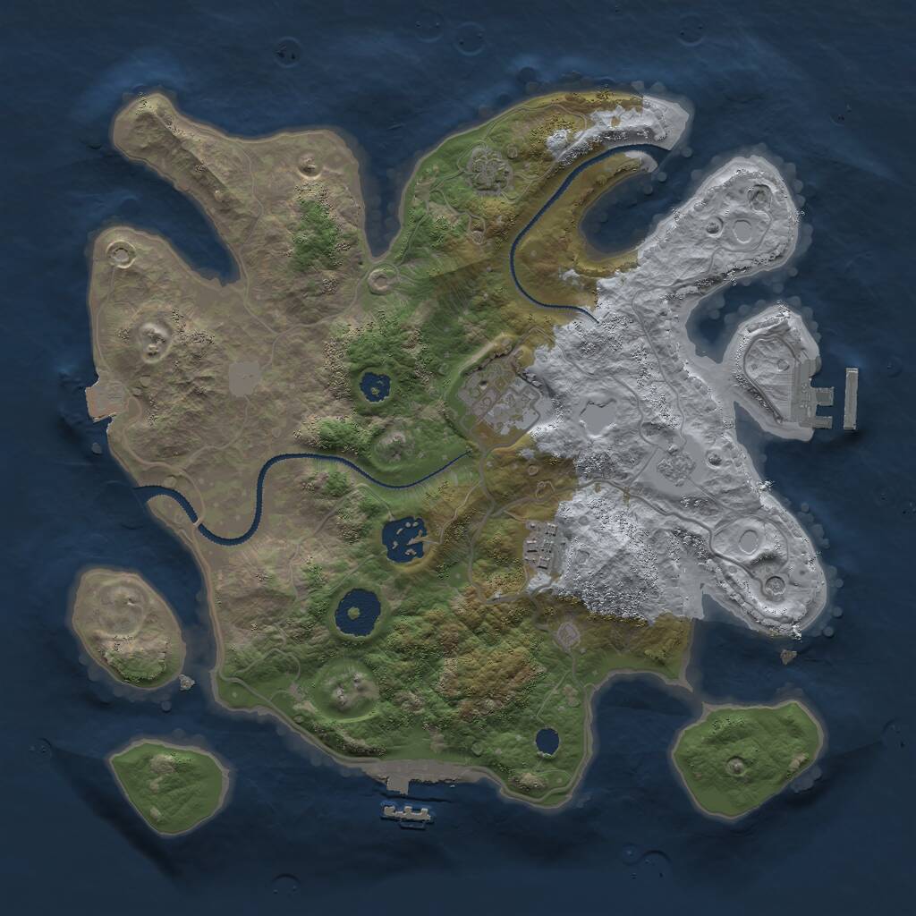 Rust Map: Procedural Map, Size: 3000, Seed: 650709832, 9 Monuments