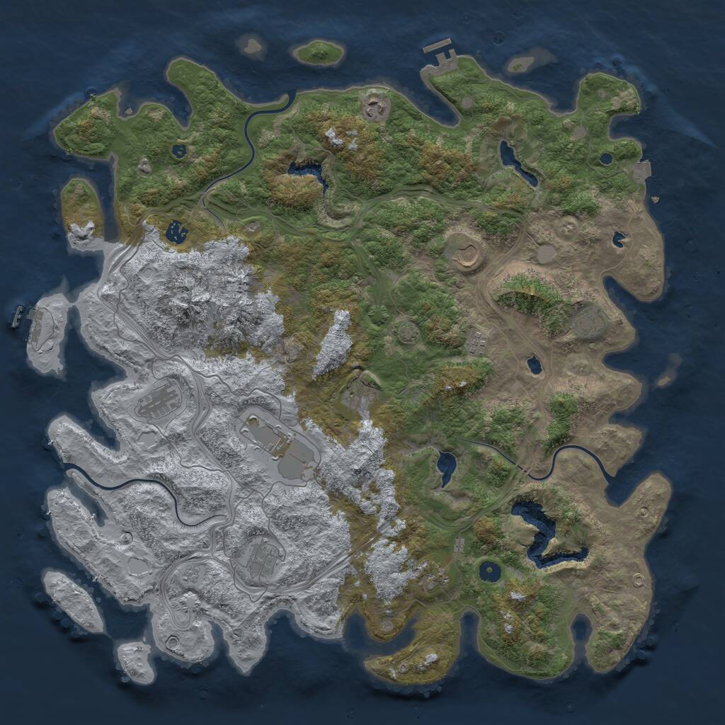 Rust Map: Procedural Map, Size: 5000, Seed: 1152751534, 16 Monuments