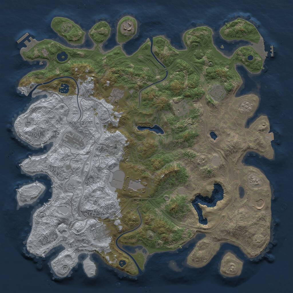 Rust Map: Procedural Map, Size: 4250, Seed: 566970228, 16 Monuments