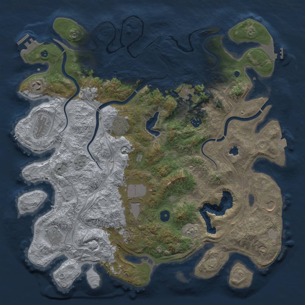 Rust Map: Procedural Map, Size: 4250, Seed: 566970228, 16 Monuments