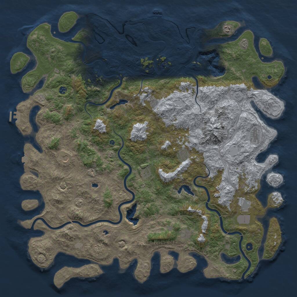 Rust Map: Procedural Map, Size: 6000, Seed: 1953753769, 17 Monuments