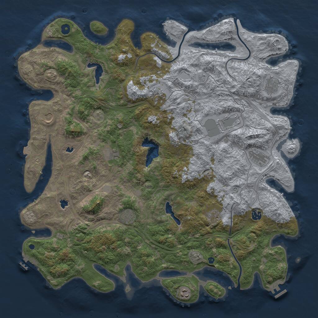 Rust Map: Procedural Map, Size: 4800, Seed: 598965456, 17 Monuments