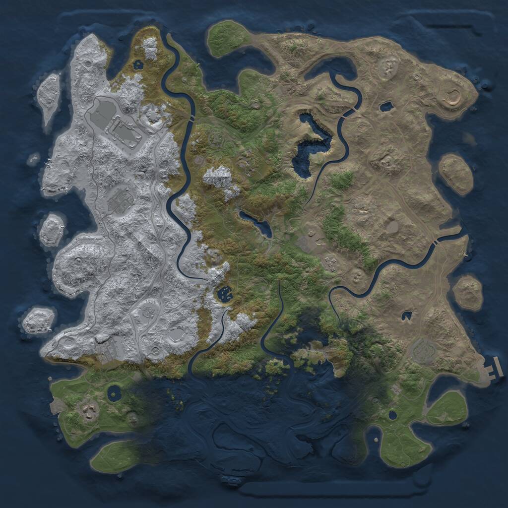 Rust Map: Procedural Map, Size: 4900, Seed: 1641203096, 16 Monuments