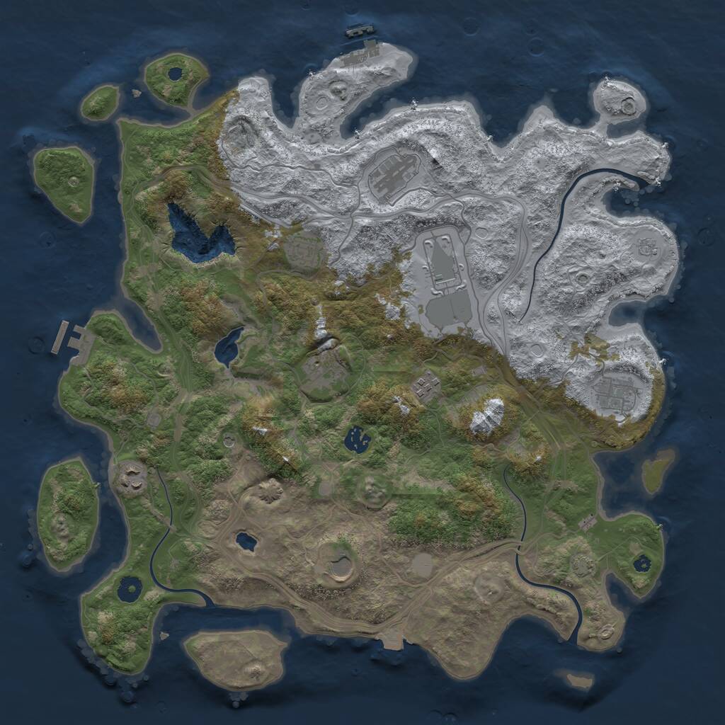 Rust Map: Procedural Map, Size: 4250, Seed: 825583058, 15 Monuments