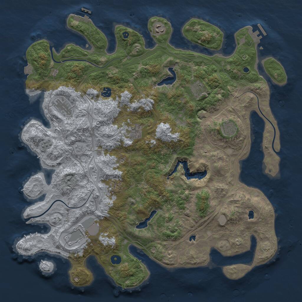 Rust Map: Procedural Map, Size: 4500, Seed: 8889, 15 Monuments