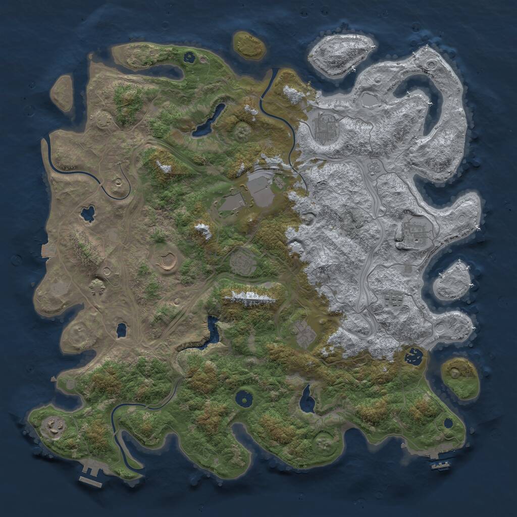 Rust Map: Procedural Map, Size: 4500, Seed: 600189639, 15 Monuments