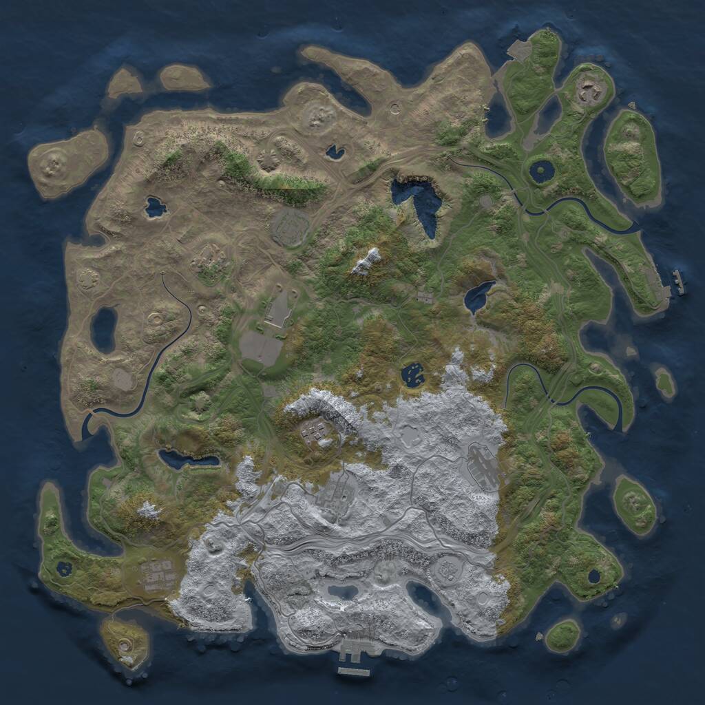 Rust Map: Procedural Map, Size: 4500, Seed: 571897540, 15 Monuments