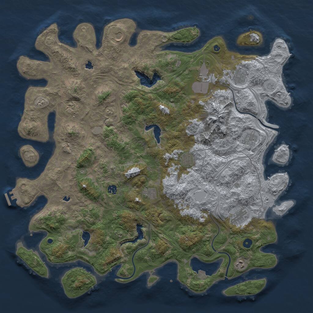 Rust Map: Procedural Map, Size: 5000, Seed: 62251112, 16 Monuments