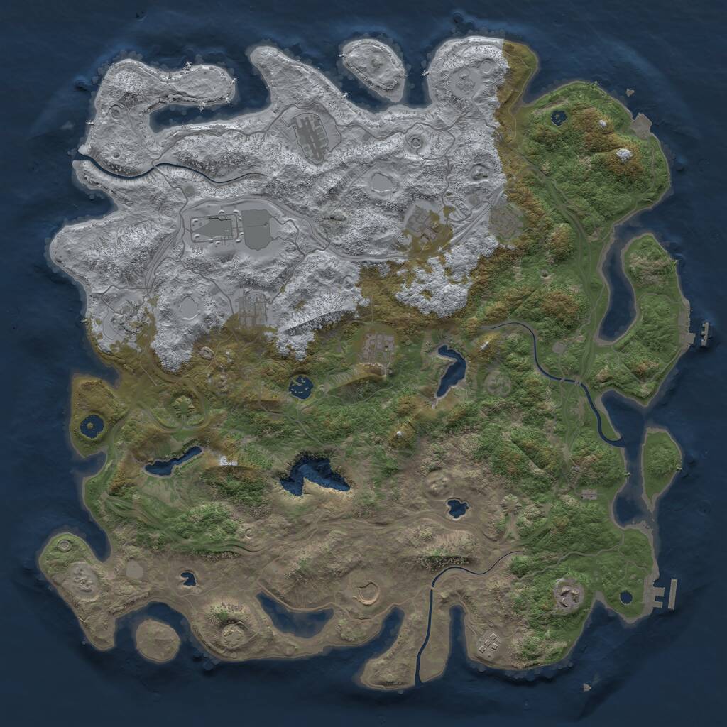 Rust Map: Procedural Map, Size: 4800, Seed: 1134904035, 17 Monuments