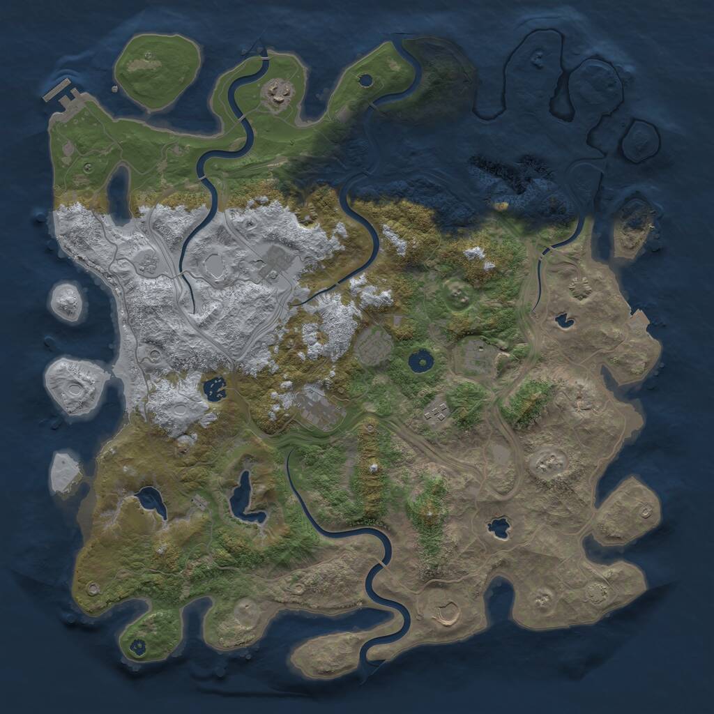 Rust Map: Procedural Map, Size: 4500, Seed: 192682367, 13 Monuments