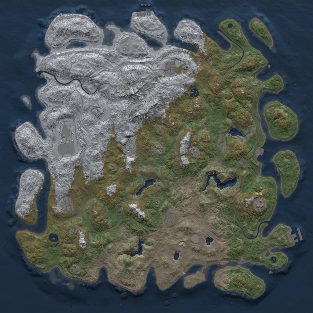Rust Map: Procedural Map, Size: 5000, Seed: 1219987925, 15 Monuments