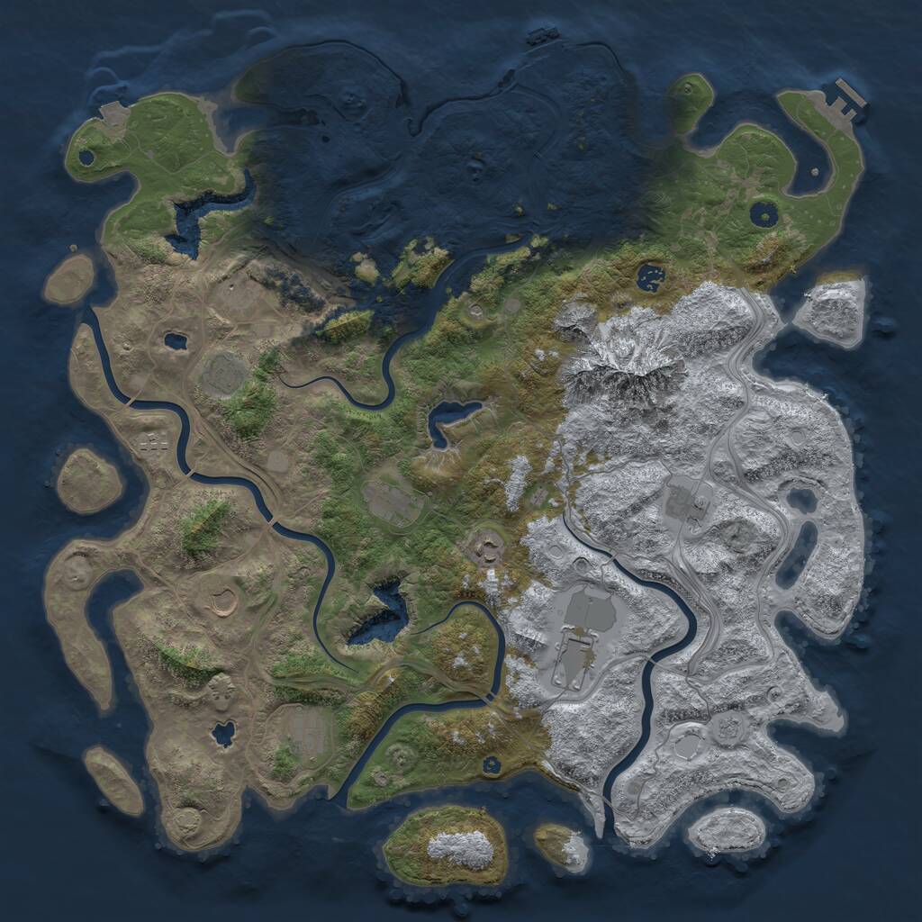 Rust Map: Procedural Map, Size: 5000, Seed: 49551266, 16 Monuments