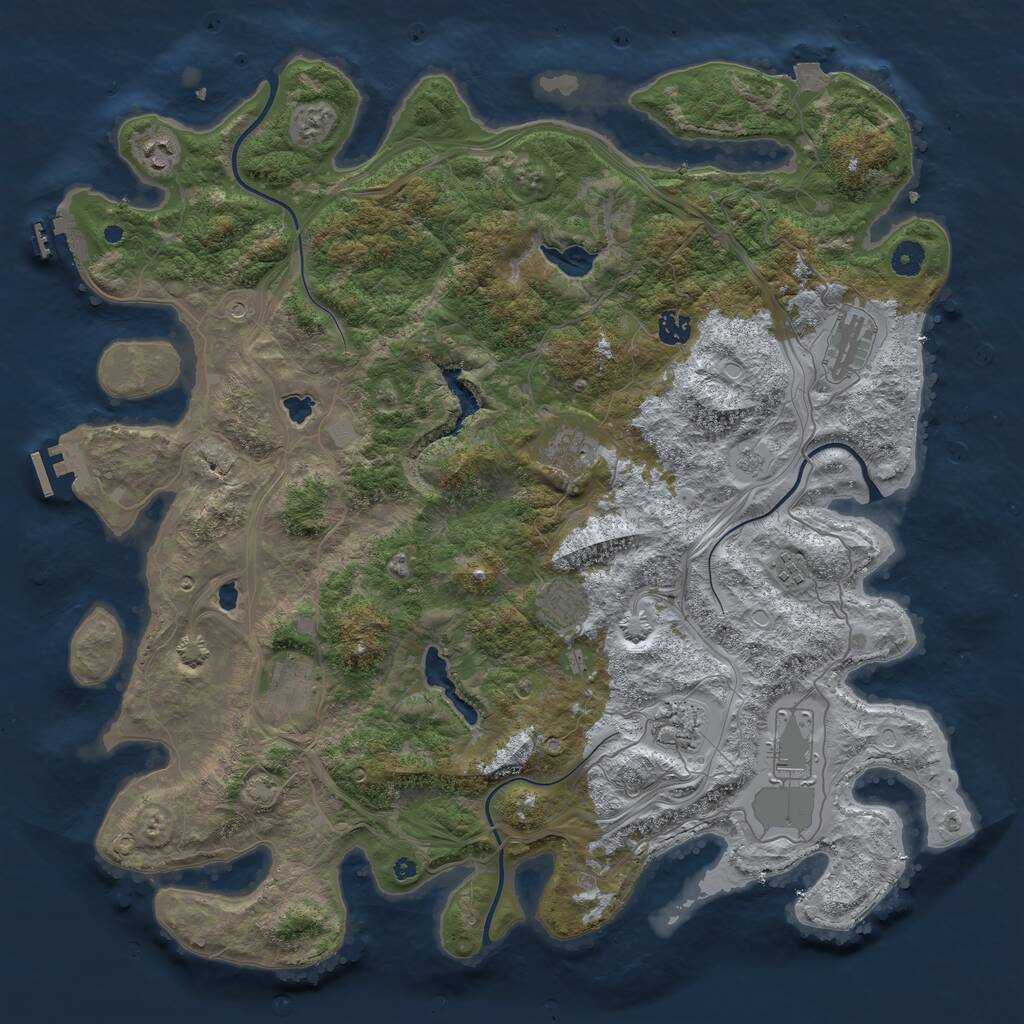Rust Map: Procedural Map, Size: 4500, Seed: 1974461065, 15 Monuments