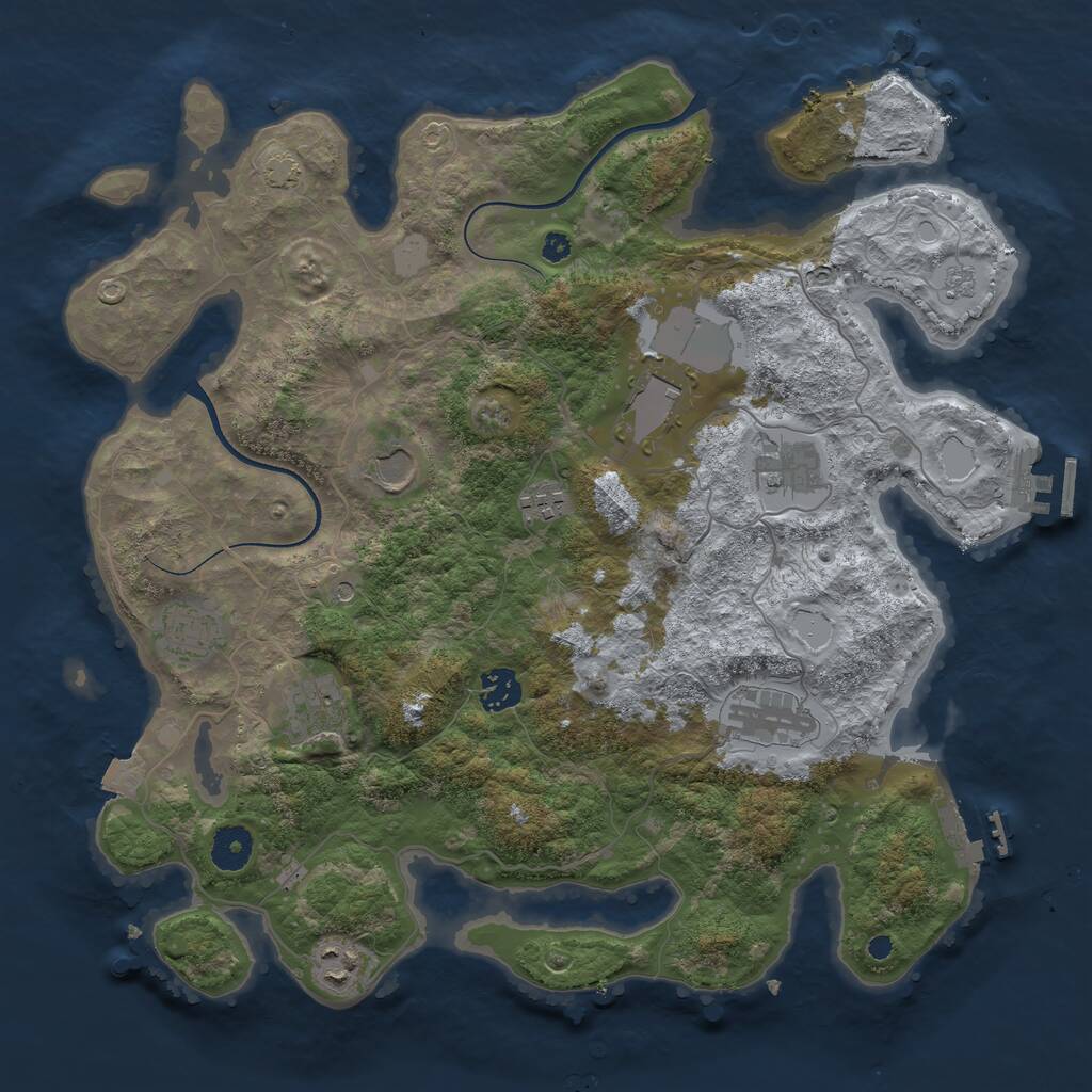 Rust Map: Procedural Map, Size: 3750, Seed: 1529103315, 15 Monuments