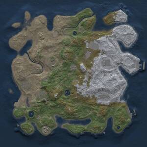 Thumbnail Rust Map: Procedural Map, Size: 3750, Seed: 1529103315, 15 Monuments