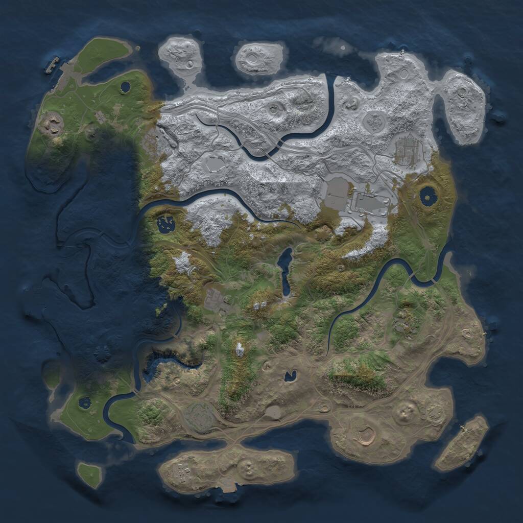 Rust Map: Procedural Map, Size: 4250, Seed: 1779336774, 16 Monuments