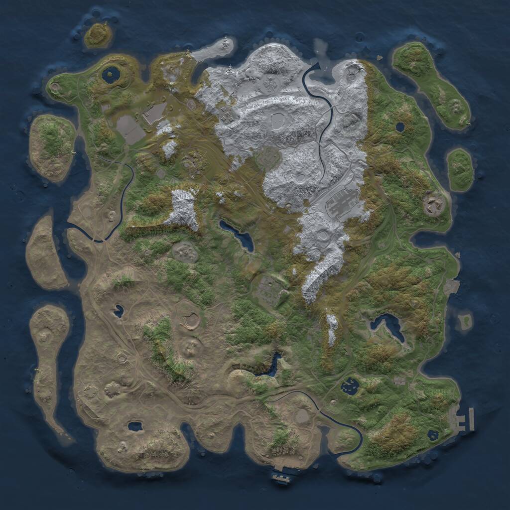 Rust Map: Procedural Map, Size: 4500, Seed: 361670143, 15 Monuments