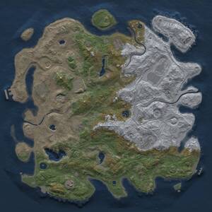 Thumbnail Rust Map: Procedural Map, Size: 4500, Seed: 1466117807, 17 Monuments