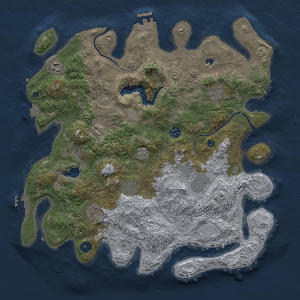 Rust Map: Procedural Map, Size: 4000, Seed: 1546975, 13 Monuments
