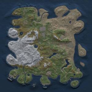 Thumbnail Rust Map: Procedural Map, Size: 4000, Seed: 1300329207, 14 Monuments
