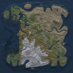 Thumbnail Rust Map: Procedural Map, Size: 4500, Seed: 910878165, 17 Monuments