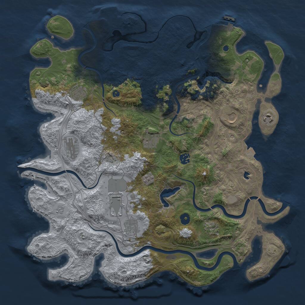 Rust Map: Procedural Map, Size: 4250, Seed: 681904576, 16 Monuments