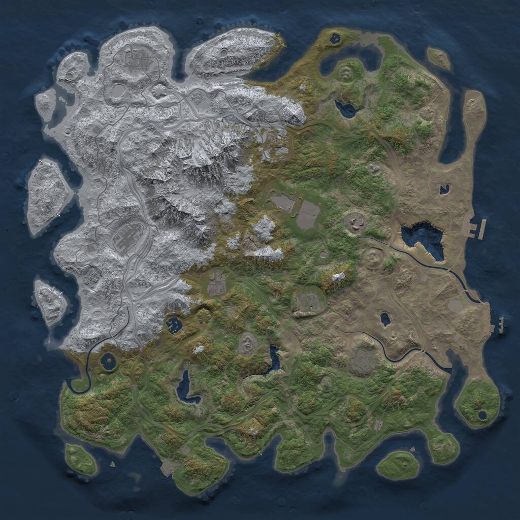 Rust Map: Procedural Map, Size: 5000, Seed: 559901846, 16 Monuments